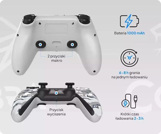 Cobra Ασύρματο Gamepad για PS5 / PC / Android / iOS Γκρι