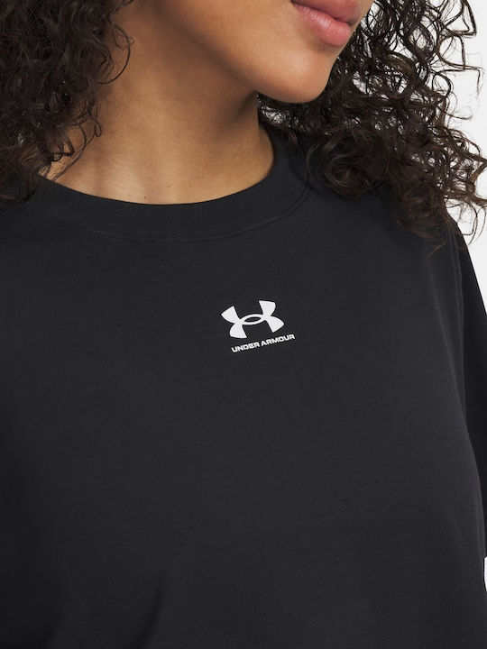 Ua Rival Boxy Γυναικείο Oversized T-shirt Μαύρο
