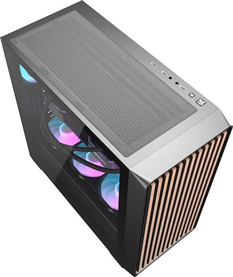 Darkflash DS900WD Midi Tower Кутия За Компютър Черна + 4 Вентилатора DS900WD