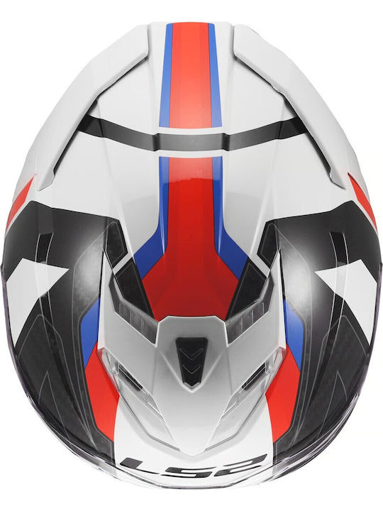 LS2 FF818 Storm III Sporty White/Blue/Red Мотоциклетна каска Full Face ECE 22.06 1600гр с Sunvisor
