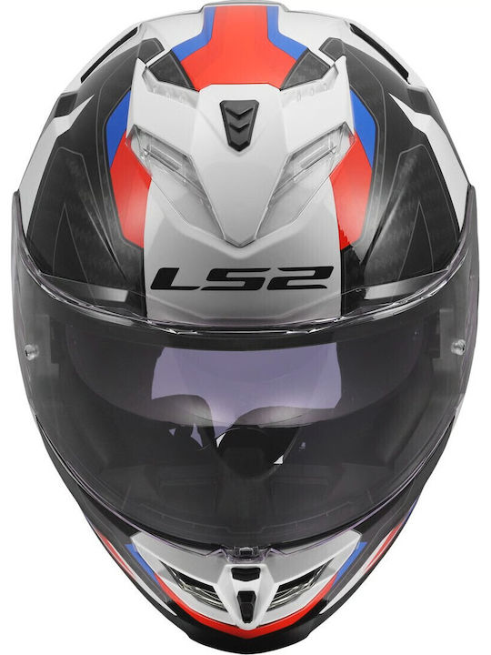 LS2 FF818 Storm III Sporty White/Blue/Red Мотоциклетна каска Full Face ECE 22.06 1600гр с Sunvisor