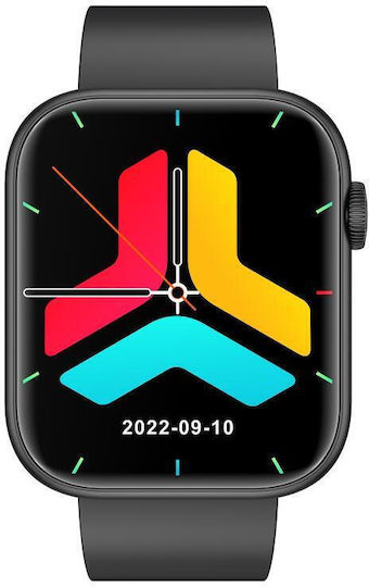 Microwear QX7 45mm Smartwatch with Heart Rate Monitor (Black)
