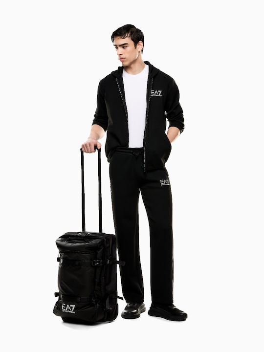 Emporio Armani Cabin Travel Suitcase Black with 4 Wheels Height 55cm