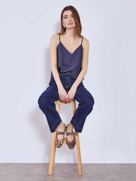 Celestino Lingerie Τοπ Σατέν Σκούρο Μπλε