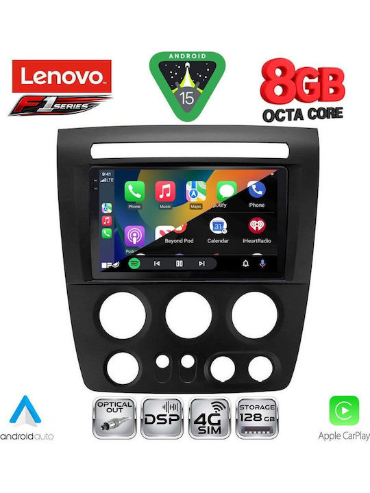 Lenovo Car Audio System Hummer H3 2005-2009 (Bluetooth/USB/WiFi/GPS/Apple-Carplay/Android-Auto) with Touch Screen 9"