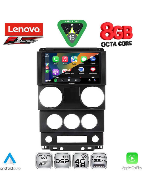 Lenovo Car Audio System for Jeep Wrangler 2006-2011 (Bluetooth/USB/WiFi/GPS/Apple-Carplay/Android-Auto) with Touch Screen 9"