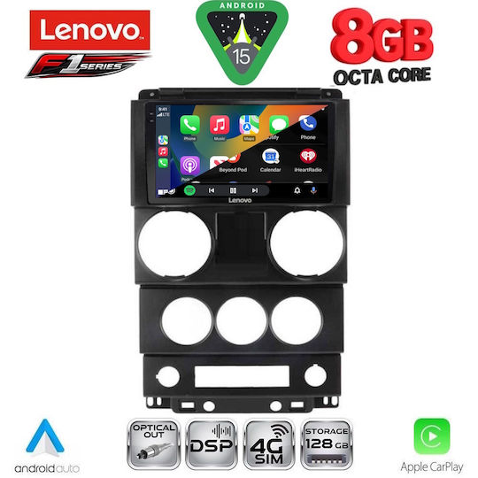 Lenovo Car Audio System for Jeep Wrangler 2006-2011 (Bluetooth/USB/WiFi/GPS/Apple-Carplay/Android-Auto) with Touch Screen 9"