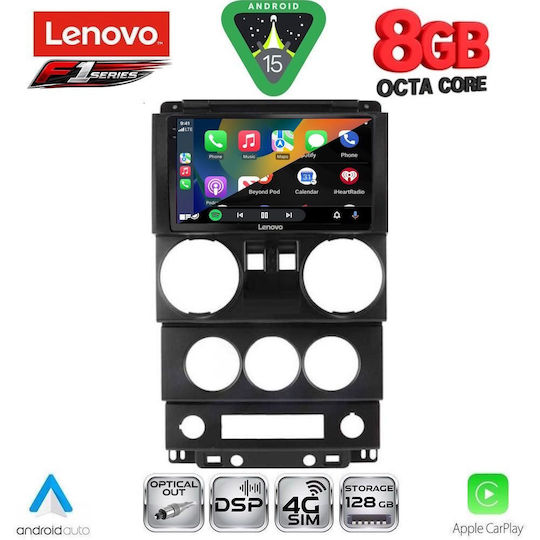 Lenovo Car Audio System for Jeep Wrangler 2006-2011 (Bluetooth/USB/WiFi/GPS/Apple-Carplay/Android-Auto) with Touch Screen 9"