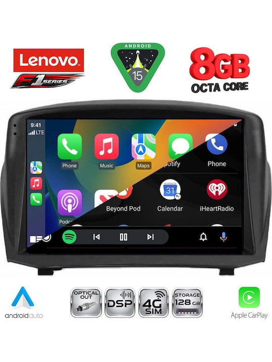 Lenovo Car Audio System for Ford Fiesta 2008-2017 (Bluetooth/USB/WiFi/GPS/Apple-Carplay/Android-Auto) with Touch Screen 9"