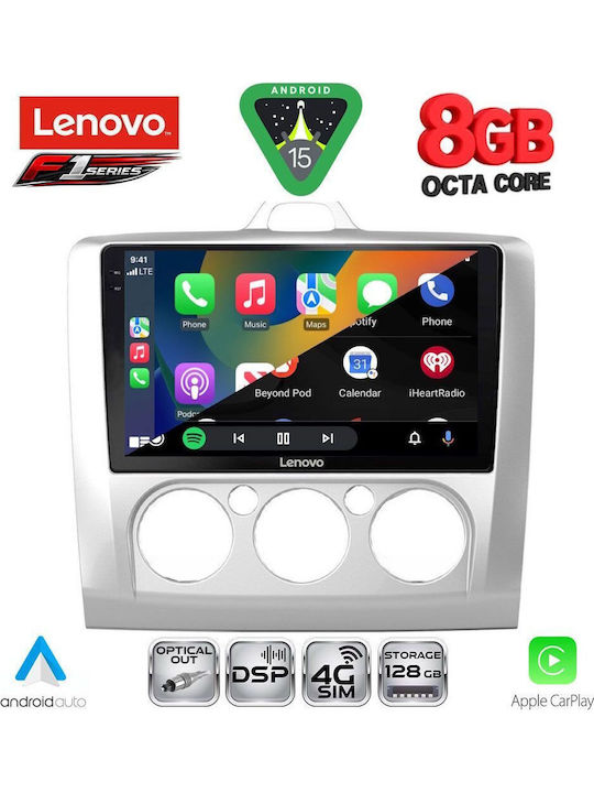 Lenovo Car Audio System for Ford Focus 2005-2012 with A/C (Bluetooth/USB/WiFi/GPS/Apple-Carplay/Android-Auto) with Touch Screen 9"