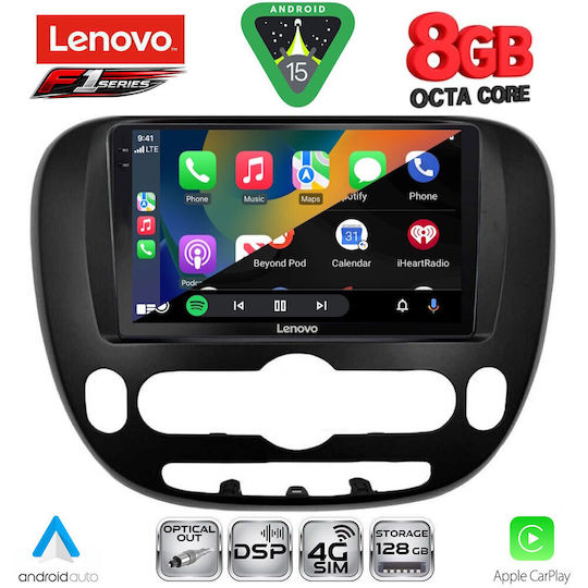 Lenovo Ηχοσύστημα Αυτοκινήτου για Kia Soul 2014 (Bluetooth/USB/WiFi/GPS/Apple-Carplay/Android-Auto) με Οθόνη Αφής 9"