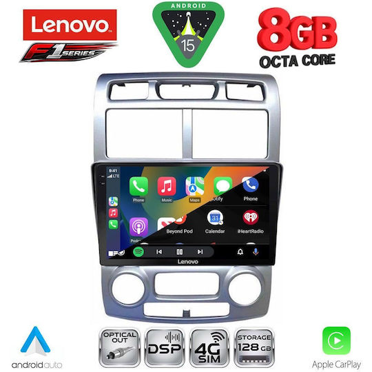 Lenovo Car Audio System for Kia Sportage 2004-2010 with Clima (Bluetooth/USB/WiFi/GPS/Apple-Carplay/Android-Auto) with Touch Screen 9"