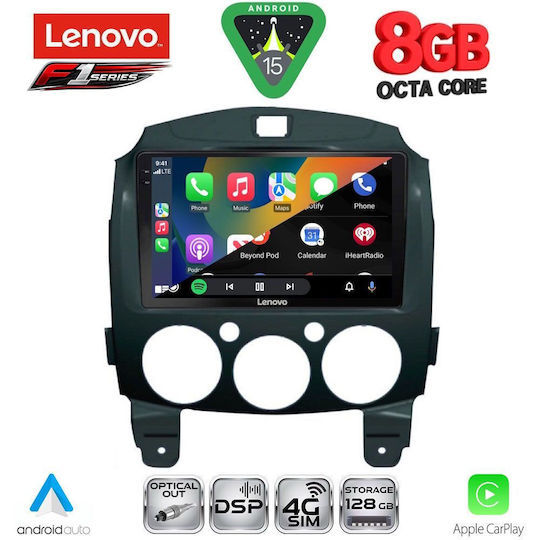 Lenovo Car Audio System for Mazda 2 2007-2014 (Bluetooth/USB/WiFi/GPS/Apple-Carplay/Android-Auto) with Touch Screen 9"