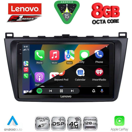 Lenovo Car Audio System for Mazda 6 2008-2012 (Bluetooth/USB/WiFi/GPS/Apple-Carplay/Android-Auto) with Touch Screen 9"