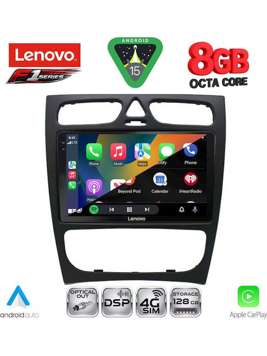 Lenovo Car Audio System for Mercedes-Benz C Class 1999-2004 (Bluetooth/USB/WiFi/GPS/Apple-Carplay/Android-Auto) with Touch Screen 9"