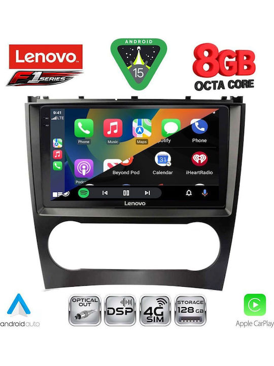 Lenovo Car Audio System for Mercedes-Benz CLK Class 2004-2008 (Bluetooth/USB/WiFi/GPS/Apple-Carplay/Android-Auto) with Touch Screen 9"