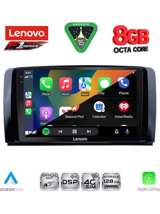 Lenovo Auto-Audiosystem für Mercedes-Benz R-Klasse 2006-2015 (Bluetooth/USB/WiFi/GPS/Apple-Carplay/Android-Auto) mit Touchscreen 9"