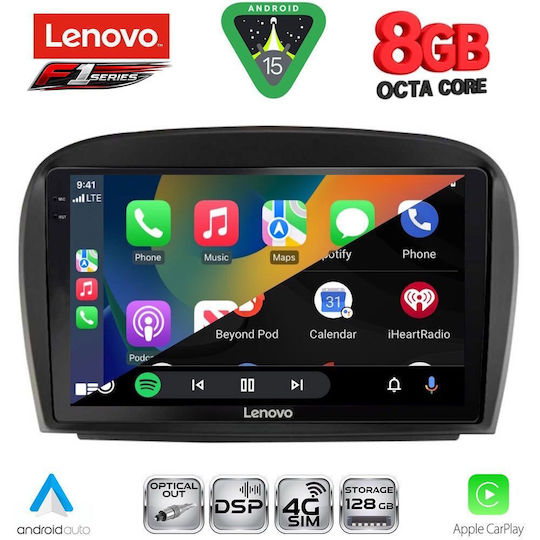 Lenovo Ηχοσύστημα Αυτοκινήτου για Mercedes-Benz SL 2006-2012 (Bluetooth/USB/WiFi/GPS/Apple-Carplay/Android-Auto) με Οθόνη Αφής 9"