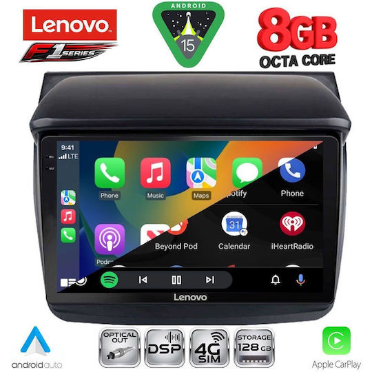 Lenovo Ηχοσύστημα Αυτοκινήτου για Mitsubishi L200 2006-2015 (Bluetooth/USB/WiFi/GPS/Apple-Carplay/Android-Auto) με Οθόνη Αφής 9"