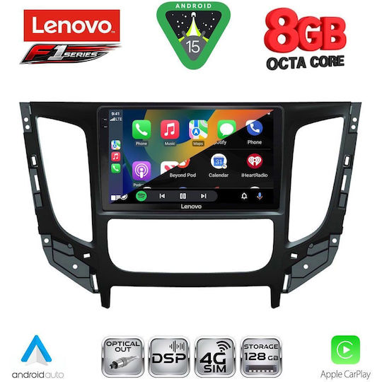 Lenovo Ηχοσύστημα Αυτοκινήτου για Mitsubishi L200 2015-2019 με Clima (Bluetooth/USB/WiFi/GPS/Apple-Carplay/Android-Auto) με Οθόνη Αφής 9"