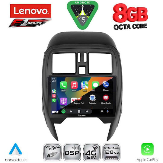 Lenovo Ηχοσύστημα Αυτοκινήτου για Nissan Micra 2014-2017 (Bluetooth/USB/WiFi/GPS/Apple-Carplay/Android-Auto) με Οθόνη Αφής 9"