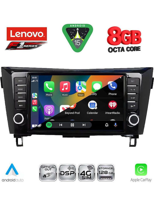 Lenovo Car Audio System for Nissan Qashqai / X-Trail 2014-2021 (Bluetooth/USB/WiFi/GPS/Apple-Carplay/Android-Auto) with Touch Screen 9"