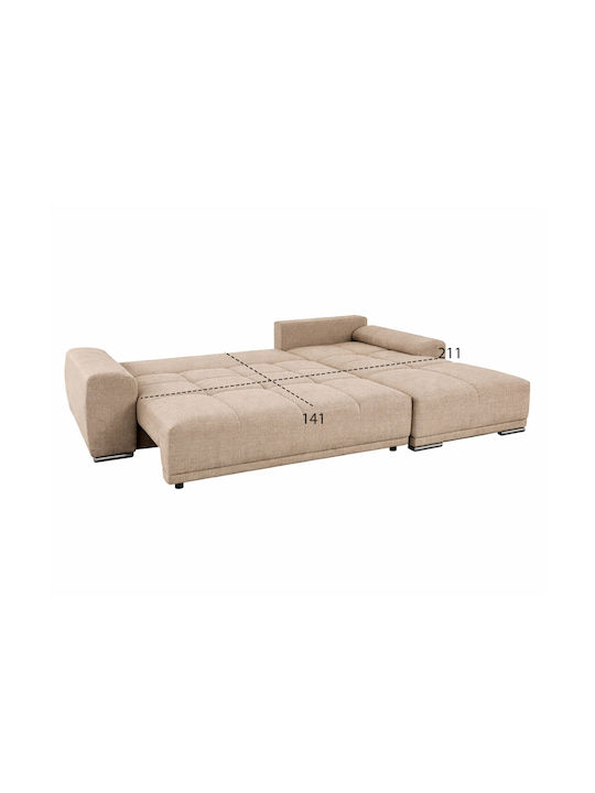 Comfyra Ecke Sofa Bett mit Rechte Ecke Beiget 270x181x75cm