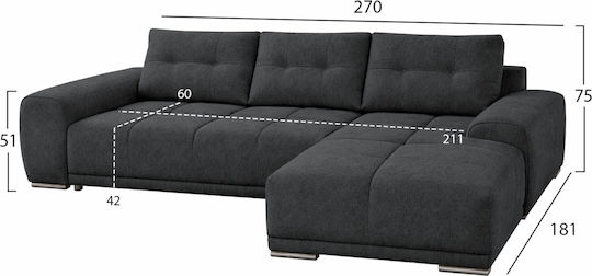 Comfyra Γωνιακός Καναπές Κρεβάτι 270x181x75εκ.