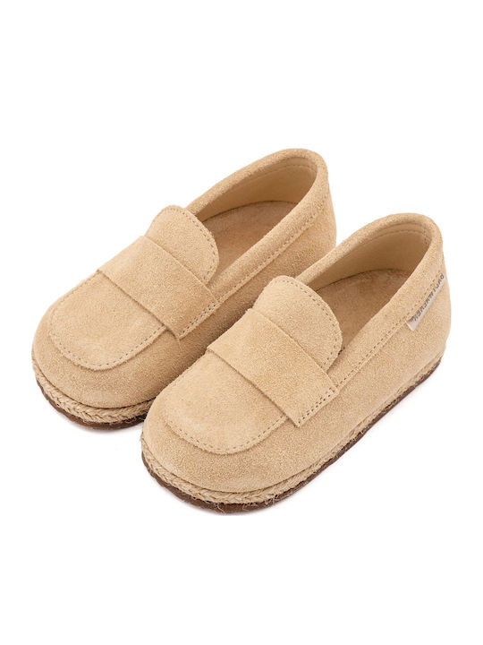 Babywalker Beige Baptism Leather Espadrilles