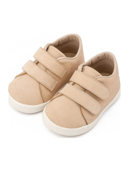 Babywalker Βαπτιστικά Δερμάτινα Sneakers Μπεζ