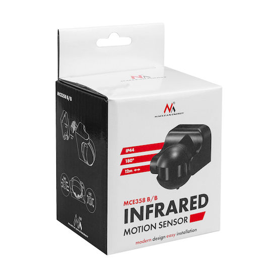 Maclean Energy Wired Infrared Motion Sensor 180° Range 12m