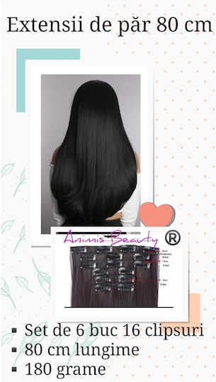Animis Beauty Τρέσα σε Μαύρο Χρώμα 80cm 6τμχ