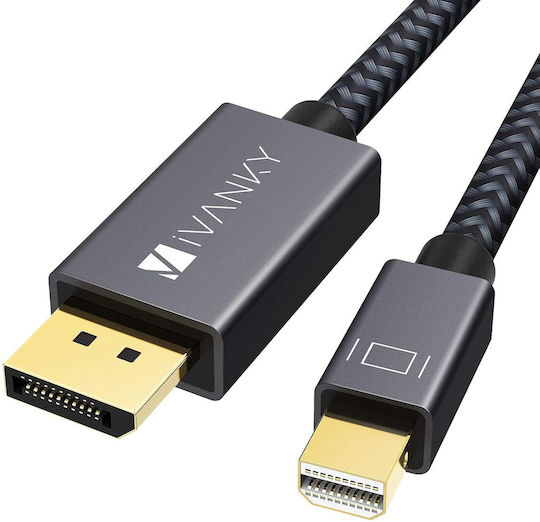 Ivanky Кабел Mini DisplayPort Към DisplayPort 4K 60Hz 1m Сив