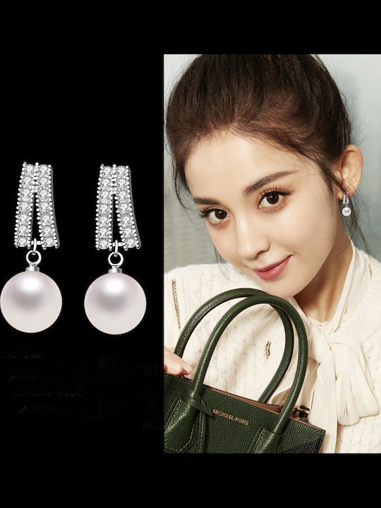 Earrings made of Silver with Stones & Pearls