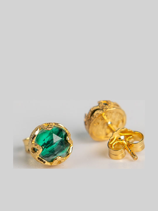 Earrings made of Silver Gold Plated with Stones