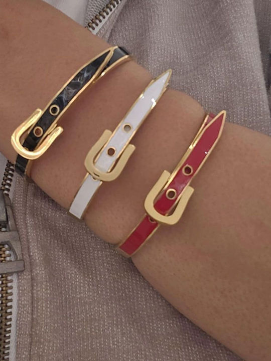 Awear Women's Steel Handcuff Bracelet Gold Plated 6cm