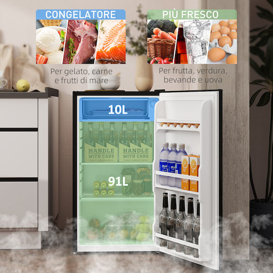 HomCom Single Door Refrigerator 91lt H83xW47xD44cm Black 800-129V90BK