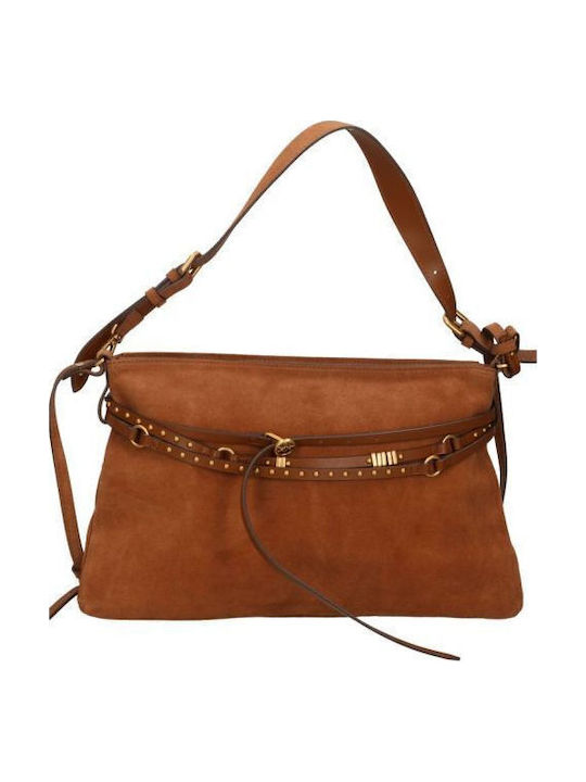 Leather Women's Shoulder Bag Tabac Brown