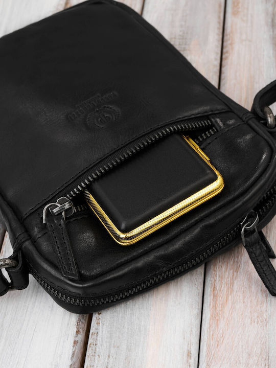Leather Men's Bag Shoulder / Crossbody Black