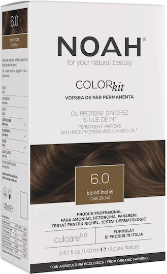 Noah for Beauty Постоянен Шампоан Оцветител Без Амоняк 6.0 Тъмно Рус Шампоан 140мл