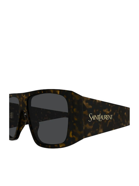 Ysl Unisex Sunglasses with Brown Tartaruga Plastic Frame and Brown Lens