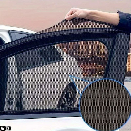 Set 4 Parasolare Auto Umbrele Laterale Siks Plasă Anti-insecte Protecție Împotriva Radiațiilor Solare Insecte Universal Mărime Material Textil Negru