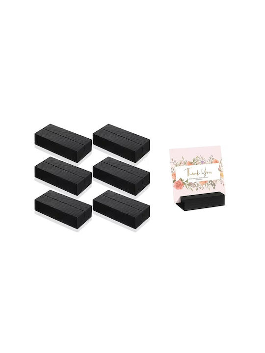 Wooden Place Card Holder Set 6 Pieces Ebony Black 7x3.5x1.8cm Wooden Place Card Holder Set 6 Pieces Ebony Black 7x3.5x1.8cm