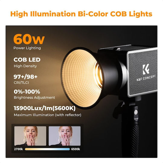 K&F Concept LED Light 60W with Brightness 15900 Lux