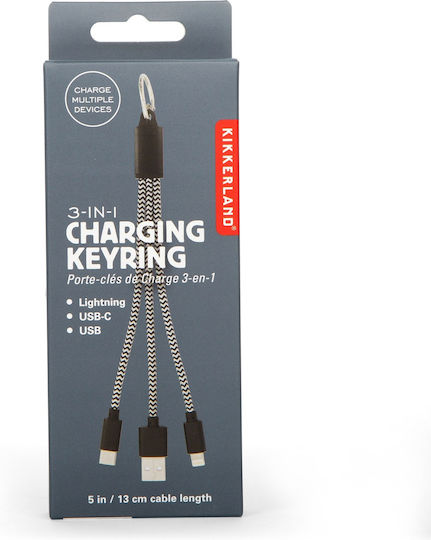 Kikkerland USB to Type-C / Lightning Cable Multicolour (US252)