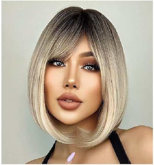 Animis Beauty Perucă cu Păr Sintetic în Lumină Blondă Culoare 30cm