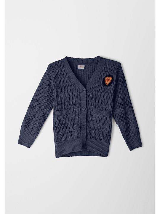 Kids Cardigan Knitted Dark Blue