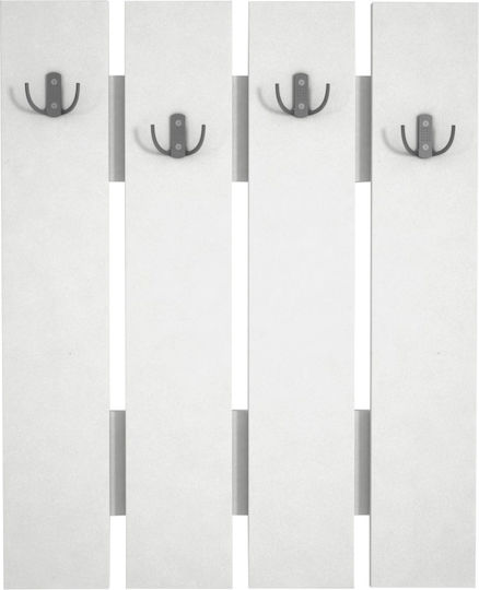 UnicUtil Wall Hanger Metal 10 Hooks White 64.7x3.6cm