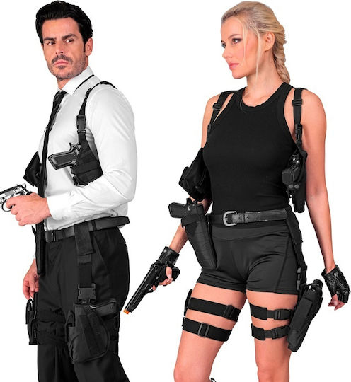 Karnevalsaccessoires Waffe Linkes Bein Lara Croft & Swat