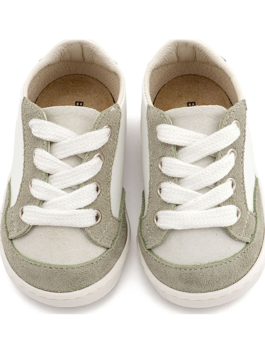 Babywalker Christening Leather Sneakers White/Mint